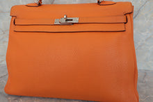 将图片加载到图库查看器，HERMES  KELLY 35 Clemence leather Orange □N刻印 Shoulder bag 700010136
