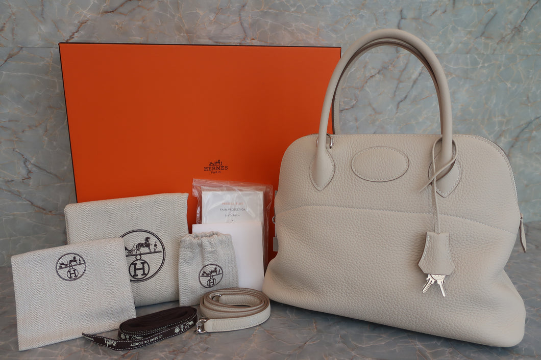 HERMES／BOLIDE 31 Clemence leather Craie A刻印 Shoulder bag 600090136