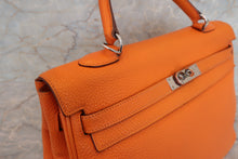 将图片加载到图库查看器，HERMES  KELLY 35 Clemence leather Orange □N刻印 Shoulder bag 700010136
