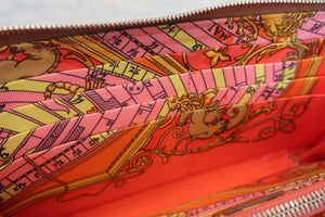 HERMES／エルメス アザップロング シルクイン ヴォーエプソン/シルク コニャック X刻印 財布 700050128