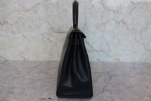将图片加载到图库查看器，HERMES KELLY 28 Box carf leather Black 〇Z刻印 Shoulder bag 800090146
