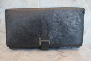 HERMES／エルメス ベアンスフレ ヴォーエプソン ブラック 財布 700050133