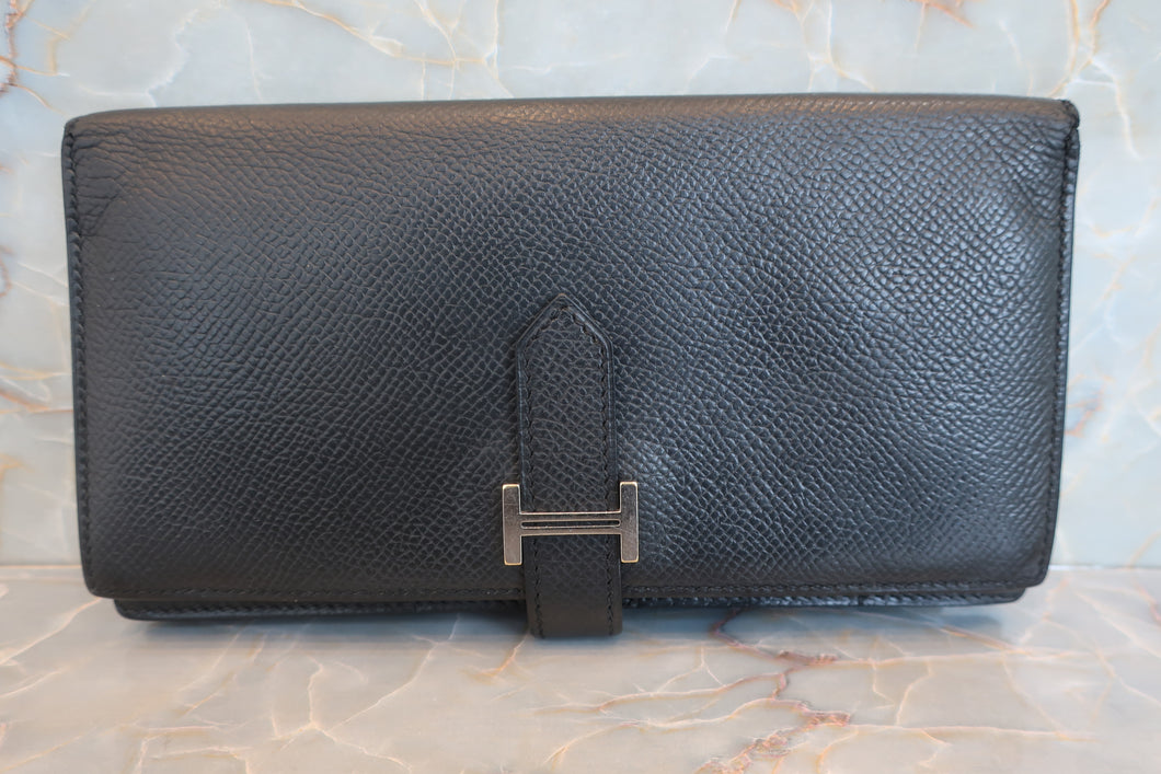 HERMES／エルメス ベアンスフレ ヴォーエプソン ブラック 財布 700050133