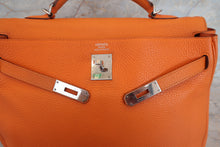 将图片加载到图库查看器，HERMES  KELLY 35 Clemence leather Orange □N刻印 Shoulder bag 700010136
