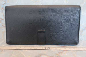 HERMES／エルメス ベアンスフレ ヴォーエプソン ブラック 財布 700050133
