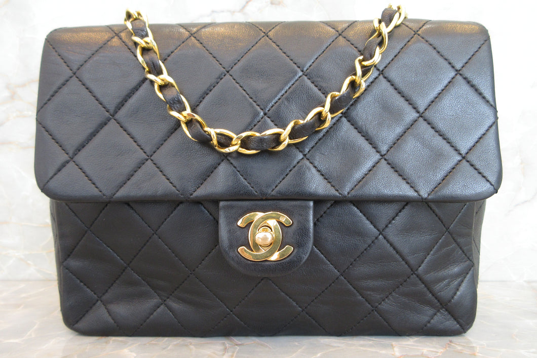 CHANEL/香奈儿 迷你CF 单盖 链条包 羊皮 Black/Gold hadware(黑色/金色金属) 肩背包 700020006