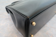 将图片加载到图库查看器，HERMES KELLY 28 Box carf leather Black 〇Z刻印 Shoulder bag 800090146
