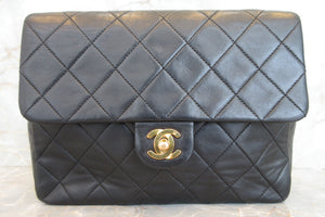 CHANEL/香奈儿 迷你CF 单盖 链条包 羊皮 Black/Gold hadware(黑色/金色金属) 肩背包 700020006