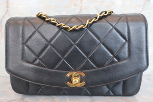 CHANEL/シャネル ダイアナマトラッセチェーンショルダーバッグ ラムスキン ブラック/ゴールド金具 ショルダーバッグ 600080046