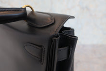 将图片加载到图库查看器，HERMES KELLY 28 Box carf leather Black 〇Z刻印 Shoulder bag 800090146
