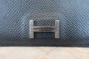 HERMES／エルメス ベアンスフレ ヴォーエプソン ブラック 財布 700050133