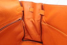 将图片加载到图库查看器，HERMES  KELLY 35 Clemence leather Orange □N刻印 Shoulder bag 700010136
