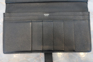HERMES／エルメス ベアンスフレ ヴォーエプソン ブラック 財布 700050133