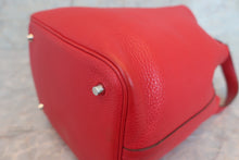 Load image into Gallery viewer, HERMES PICOTIN LOCK MM Clemence leather Rouge casaque □P Engraving Hand bag 600060150
