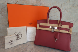 HERMES／エルメス バーキン30 トリヨンクレマンス ローズウッド □O刻印 ハンドバッグ 600090128