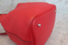 Load image into Gallery viewer, HERMES PICOTIN LOCK MM Clemence leather Rouge casaque □P Engraving Hand bag 600060150
