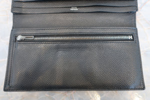HERMES／エルメス ベアンスフレ ヴォーエプソン ブラック 財布 700050133