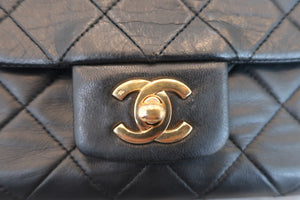 CHANEL Matelasse single flap chain shoulder bag Lambskin Black/Gold hadware Shoulder bag 600050078