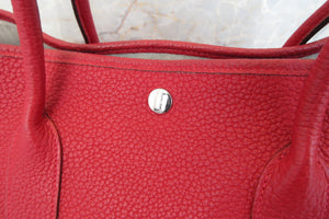HERMES／エルメス ガーデンパーティPM ネゴンダ ルージュカザック T刻印 トートバッグ 700030051