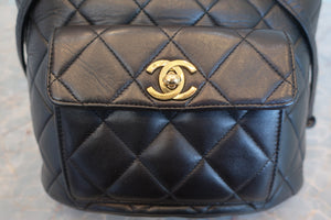 CHANEL/シャネル マトラッセチェーンリュック ラムスキン ブラック/ゴールド金具 リュック 700090056