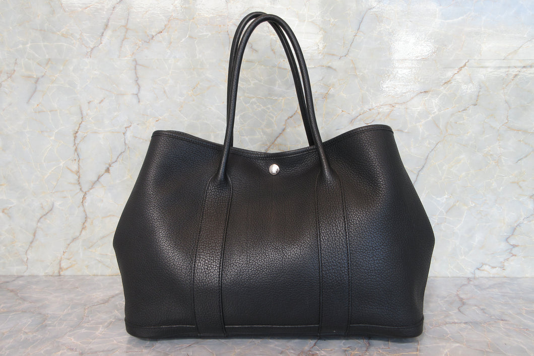 HERMES／エルメス ガーデンパーティPM ネゴンダ ブラック □K刻印 トートバッグ 700100100