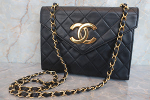 CHANEL/シャネル デカココチェーンショルダーバッグ ラムスキン ブラック/ゴールド金具 ショルダーバッグ 600080056