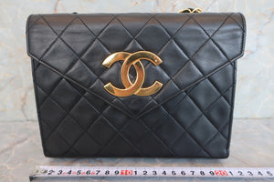 CHANEL Big CC mark chain shoulder bag Lambskin Black/Gold hadware Shoulder bag 600080056