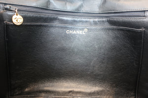 CHANEL/シャネル 中マトラッセシングルフラップチェーンショルダーバッグ ラムスキン ブラック/ゴールド金具 ショルダーバッグ 700060269