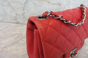 CHANEL/シャネル ミニマトラッセシングルフラップチェーンショルダーバッグ ラムスキン レッド/シルバー金具 ショルダーバッグ 700050239