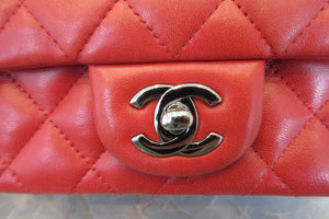 CHANEL/シャネル ミニマトラッセシングルフラップチェーンショルダーバッグ ラムスキン レッド/シルバー金具 ショルダーバッグ 700050239