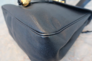 CHANEL/シャネル ココマークチェーンリュック キャビアスキン ネイビー/ゴールド金具 リュック 700090069