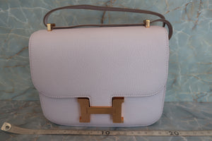 HERMES CONSTANCE3 MINI Chevre myzore goatskim Mauve pale U Engraving Shoulder bag 600090123