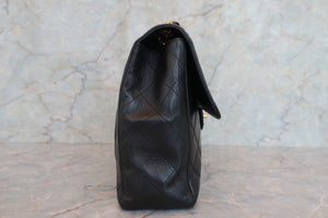 CHANEL/シャネル 中マトラッセシングルフラップチェーンショルダーバッグ ラムスキン ブラック/ゴールド金具 ショルダーバッグ 700060245