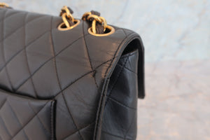 CHANEL/シャネル 中マトラッセシングルフラップチェーンショルダーバッグ ラムスキン ブラック/ゴールド金具 ショルダーバッグ 700060245