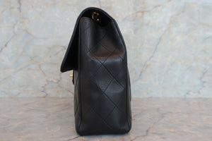 CHANEL/シャネル 中マトラッセシングルフラップチェーンショルダーバッグ ラムスキン ブラック/ゴールド金具 ショルダーバッグ 700060245