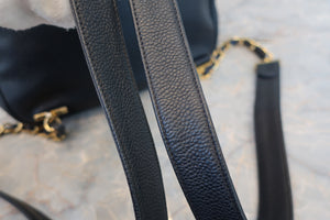 CHANEL/シャネル ココマークチェーンリュック キャビアスキン ネイビー/ゴールド金具 リュック 700090069