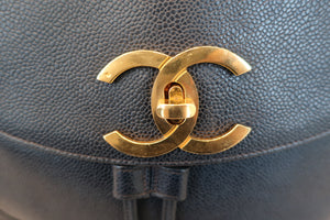CHANEL/シャネル ココマークチェーンリュック キャビアスキン ネイビー/ゴールド金具 リュック 700090069