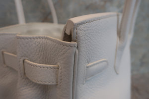 HERMES／エルメス バーキン30 トリヨンクレマンス ホワイト □M刻印 ハンドバッグ 700040161