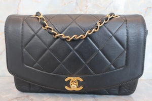 CHANEL/シャネル ダイアナマトラッセチェーンショルダーバッグ ラムスキン ブラック/ゴールド金具 ショルダーバッグ 600080055