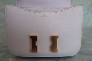 HERMES CONSTANCE3 MINI Chevre myzore goatskim Mauve pale U Engraving Shoulder bag 600090123