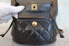 Load image into Gallery viewer, CHANEL Matelasse chain back pack Lambskin Black/Gold hadware Back pack 800070100
