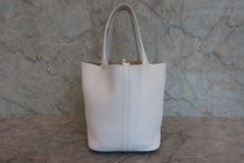 将图片加载到图库查看器，HERMES PICOTIN LOCK MM Clemence leather White A刻印 Hand bag 800090144
