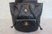 Load image into Gallery viewer, CHANEL Matelasse chain back pack Lambskin Black/Gold hadware Back pack 800070100

