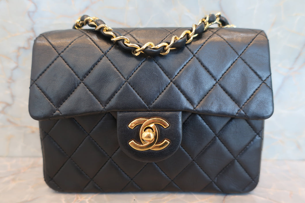CHANEL/シャネル ミニマトラッセシングルフラップチェーンショルダーバッグ ラムスキン ブラック/ゴールド金具 ショルダーバッグ 700090044