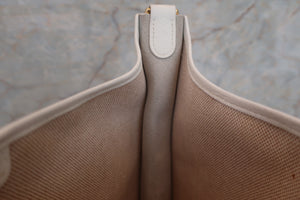 HERMES／エルメス エブリン1GM トワルアッシュ/トリヨンクレマンス ベージュ/ホワイト □H刻印 ショルダーバッグ 700050081