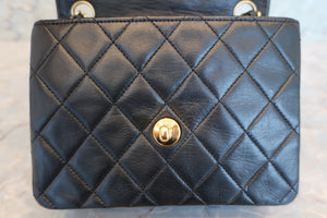 CHANEL/シャネル ミニマトラッセシングルフラップチェーンショルダーバッグ ラムスキン ブラック/ゴールド金具 ショルダーバッグ 700090044