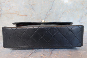 CHANEL Matelasse Paris Limited double flap chain shoulder bag Lambskin Black/Gold hadware Shoulder bag 700100090