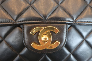 CHANEL Medium Matelasse single flap chain shoulder bag Lambskin Black/Gold hadware Shoulder bag 600080047