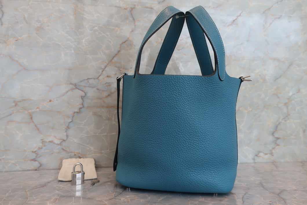 HERMES／エルメス ピコタンロックＰＭ トリヨンクレマンス ブルージーン ハンドバッグ 700060255