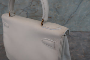 HERMES／エルメス ケリー28 ヴォーガリバー ホワイト 〇R刻印 ハンドバッグ 700040113